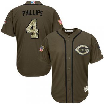 Cincinnati Reds #4 Brandon Phillips Green Salute to Service Stitched MLB Jersey