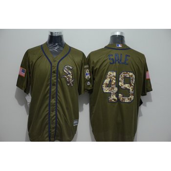 Men's Chicago White Sox #49 Chris Sale Green Salute to Service Majestic Baseball Jersey