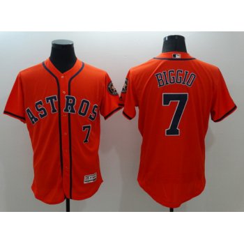 Men's Houston Astros #7 Craig Biggio Retired Orange 2016 Flexbase Majestic Baseball Jersey