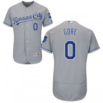 Men's Kansas City Royals #0 Terrance Gore Majestic Gray 2016 Flexbase Authentic Collection Jersey