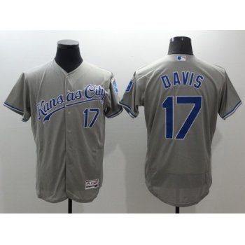 Men's Kansas City Royals #17 Wade Davis Gray Road 2016 Flexbase Majestic Baseball Jersey