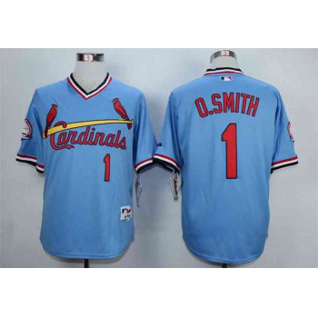 Men's St. Louis Cardinals #1 Ozzie Smith Blue 1982 Turn Back The Clock Jersey