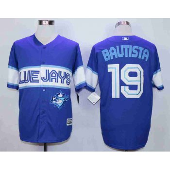 Men's Toronto Blue Jays #19 Jose Bautista Blue New Cool Base Jersey