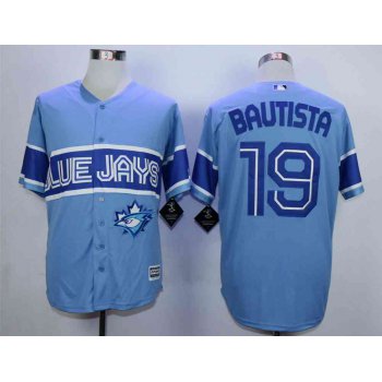 Men's Toronto Blue Jays #19 Jose Bautista Light Blue New Cool Base Jersey