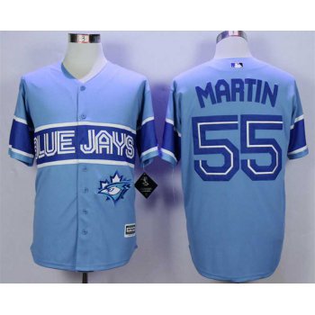 Men's Toronto Blue Jays #55 Russell Martin Blue New Cool Base Jersey