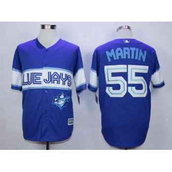 Men's Toronto Blue Jays #55 Russell Martin Navy Blue New Cool Base Jersey