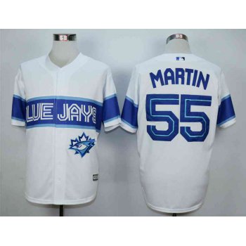 Men's Toronto Blue Jays #55 Russell Martin White New Cool Base Jersey