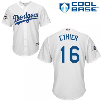 Men's Los Angeles Dodgers #16 Andre Ethier White New Cool Base 2017 World Series Bound Stitched MLB Jersey