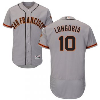 San Francisco Giants #10 Evan Longoria Grey Flexbase Authentic Collection Road Stitched MLB Jersey