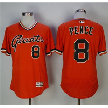 San Francisco Giants #8 Hunter Pence Orange Flexbase Authentic Collection Cooperstown Stitched MLB Jersey