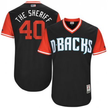 Men's Arizona Diamondbacks Andrew Chafin The Sheriff Majestic Black 2017 Players Weekend Authentic Jersey