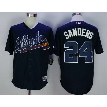 Men's Atlanta Braves #24 Deion Sanders Blue New Cool Base Jersey