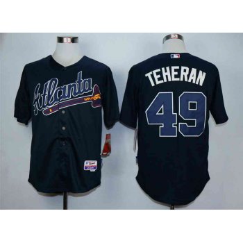 Men's Atlanta Braves #49 Julio Teheran Blue Cool Base Jersey