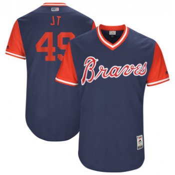 Men's Atlanta Braves Julio Teheran JT Majestic Navy 2017 Players Weekend Authentic Jersey