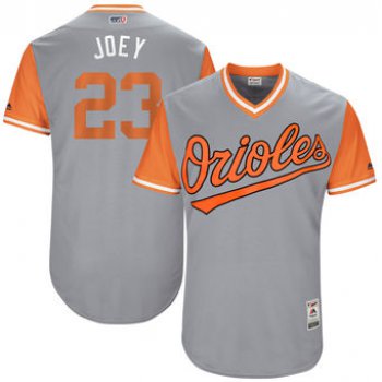 Men's Baltimore Orioles Joey Rickard Joey Majestic Gray 2017 Players Weekend Authentic Jersey