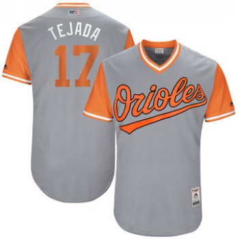 Men's Baltimore Orioles Ruben Tejada Tejada Majestic Gray 2017 Players Weekend Authentic Jersey