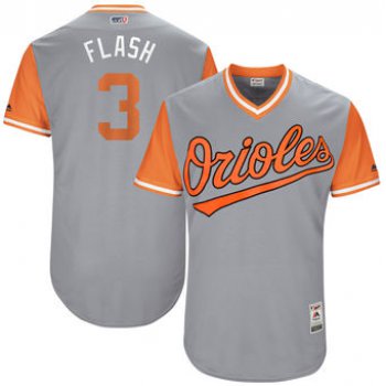 Men's Baltimore Orioles Ryan Flaherty Flash Majestic Gray 2017 Players Weekend Authentic Jersey