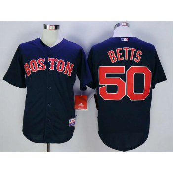 Men's Boston Red Sox #50 Mookie Bettis Blue Cool Base Jersey