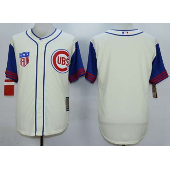 Men's Chicago Cubs Blank Cream 1942 Turn Back The Clock Jersey