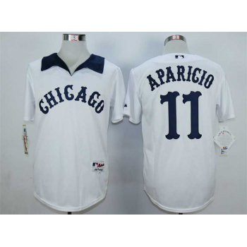 Men's Chicago White Sox #11 Luis Aparicio White 1976 Turn Back The Clock Jersey