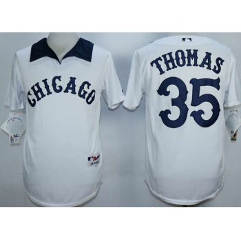 Men's Chicago White Sox #35 Frank Thomas White 1976 Turn Back The Clock Jersey