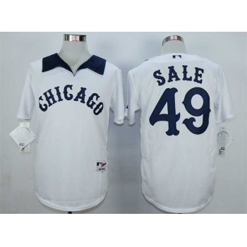 Men's Chicago White Sox #49 Chris Sale White 1976 Turn Back The Clock Jersey