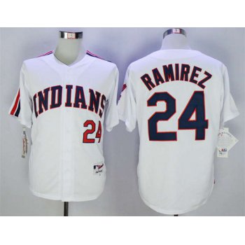 Men's Cleveland Indians #24 Jose Ramirez White 1978 Throwback Jersey