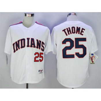 Men's Cleveland Indians #25 Jim Thome White 1978 Throwback Jersey