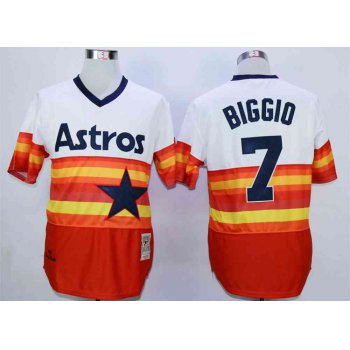 Men's Houston Astros #7 Craig Biggio Orange Cool Base Cooperstown Collection Jersey