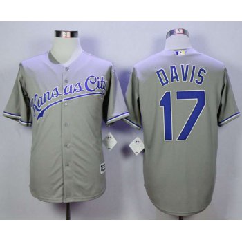 Men's Kansas City Royals #17 Wade Davis Grey New Cool Base Jersey