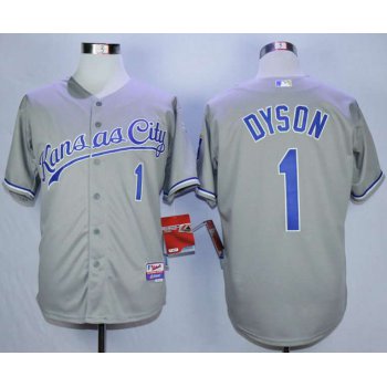 Men's Kansas City Royals #1 Jarrod Dyson Grey Cool Base Jersey