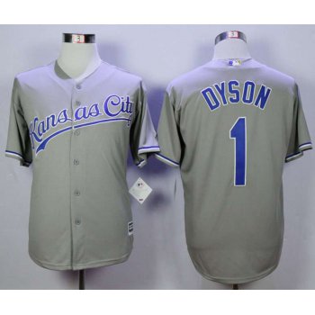 Men's Kansas City Royals #1 Jarrod Dyson Grey New Cool Base Jersey