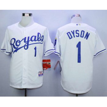 Men's Kansas City Royals #1 Jarrod Dyson White Cool Base Jersey