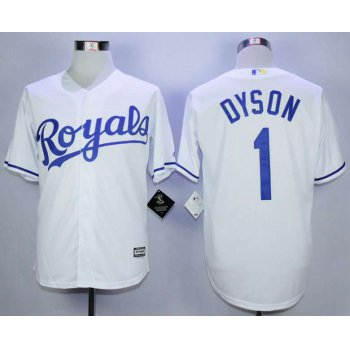 Men's Kansas City Royals #1 Jarrod Dyson White New Cool Base Jersey