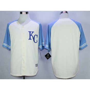 Men's Kansas City Royals Blank Cream New Cool Base Jersey