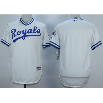 Men's Kansas City Royals Blank White Throwback Jersey