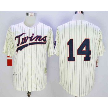 Men's Minnesota Twins #14 Kent Hrbek Cream 1969 Throwback Jersey