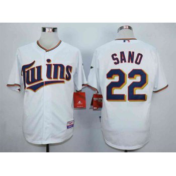 Men's Minnesota Twins #22 Miguel Sano White Cool Base Jersey