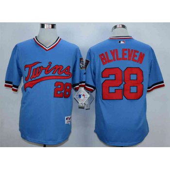 Men's Minnesota Twins #28 Bert Blyleven Blue Cooperstown Jersey