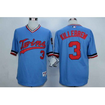 Men's Minnesota Twins #3 Harmon Killebrew Blue Cooperstown Jersey