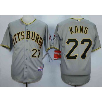 Men's Pittsburgh Pirates #27 Jung Ho Kang Grey Cool Base Jersey