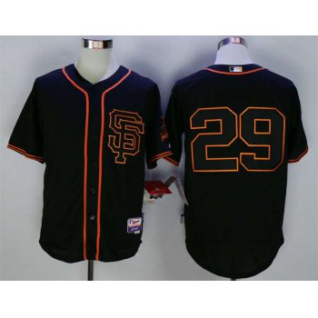 Men's San Francisco Giants #29 Hector Sanchez Black Cool Base Jersey