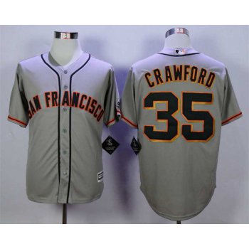 Men's San Francisco Giants #35 Brandon Crawford Grey New Cool Base Jersey