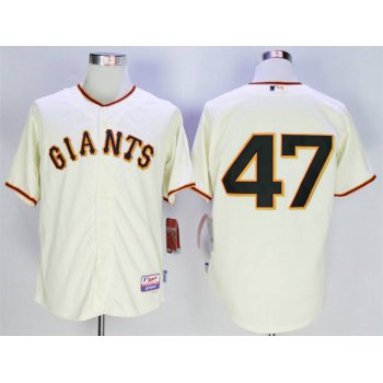 Men's San Francisco Giants #47 Johnny Cueto Cream Cool Base Jersey