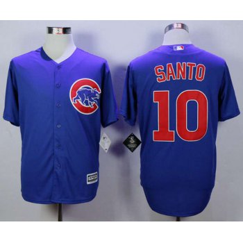 Men's Chicago Cubs #10 Ron Santo Blue New Cool Base Jersey