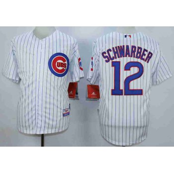 Men's Chicago Cubs #12 Kyle Schwarber White Coo Base Jersey