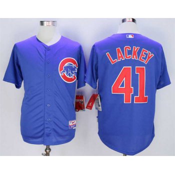 Men's Chicago Cubs #41 John Lackey Blue Cool Base Jersey