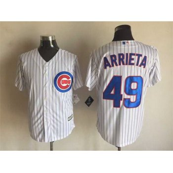 Men's Chicago Cubs #49 Jake Arrieta White Home 2015 MLB Cool Base Jersey