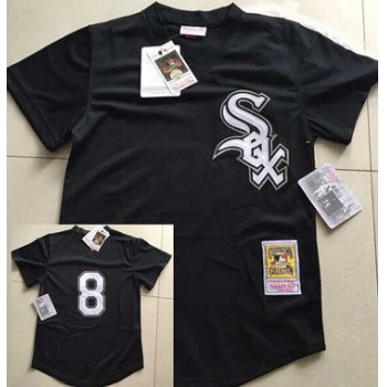 Men's Chicago White Sox #8 Bo Jackson Mesh BP Black Throwback Jersey