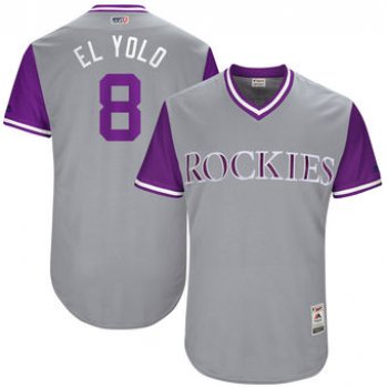 Men's Colorado Rockies Gerardo Parra El Yolo Majestic Gray 2017 Players Weekend Authentic Jersey